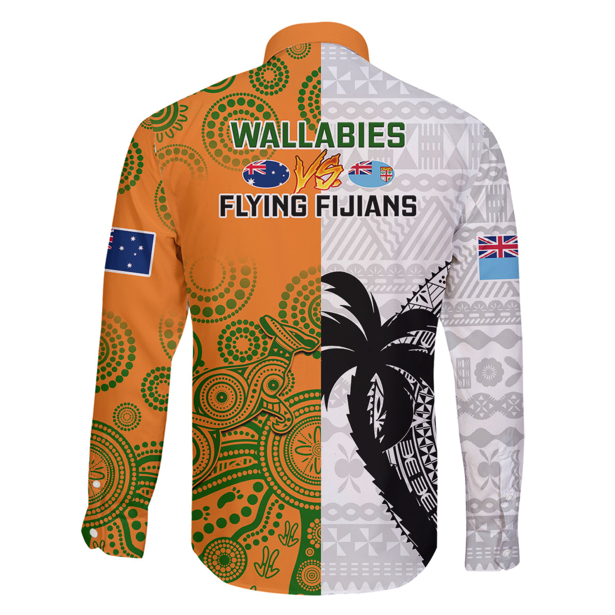 Fiji And Australia Rugby Family Matching Mermaid Dress and Hawaiian Shirt 2023 World Cup Aboriginal Mix Tapa Pattern LT14 - Polynesian Pride