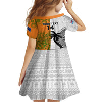 Custom Fiji And Australia Rugby Family Matching Summer Maxi Dress and Hawaiian Shirt 2023 World Cup Aboriginal Mix Tapa Pattern LT14 - Polynesian Pride