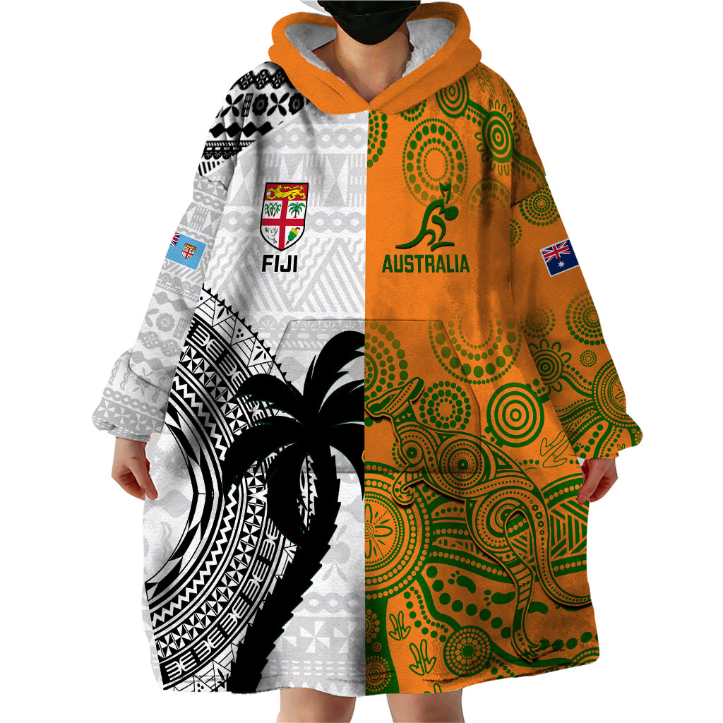 custom-fiji-and-australia-rugby-wearable-blanket-hoodie-2023-world-cup-aboriginal-mix-tapa-pattern