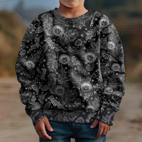 Hawaii Christmas Kid Ugly Christmas Sweater Tropical Style With Coat Of Arms LT14 - Polynesian Pride