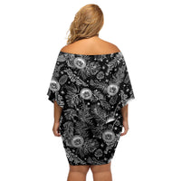Hawaii Christmas Off Shoulder Short Dress Tropical Style With Coat Of Arms LT14 - Polynesian Pride