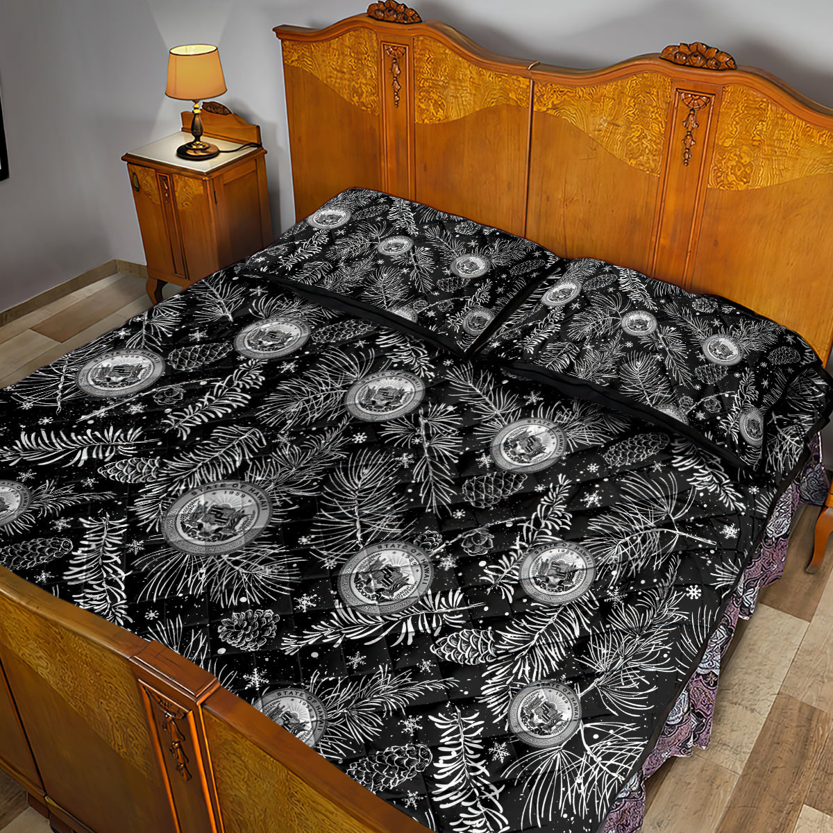 Hawaii Christmas Quilt Bed Set Tropical Style With Coat Of Arms LT14 - Polynesian Pride