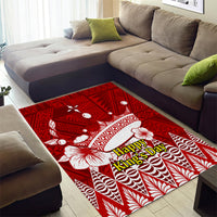 Tonga King Tupou I Day Area Rug Tongan Ngatu Pattern With Crown LT14 - Polynesian Pride