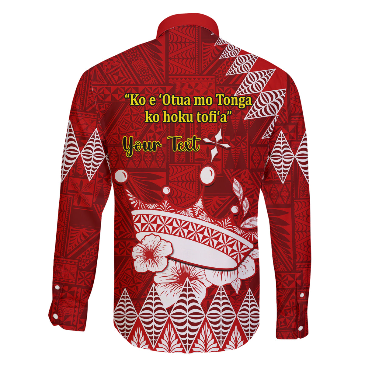 Personalised Tonga King Tupou I Day Family Matching Long Sleeve Bodycon Dress and Hawaiian Shirt Tongan Ngatu Pattern With Crown LT14 - Polynesian Pride