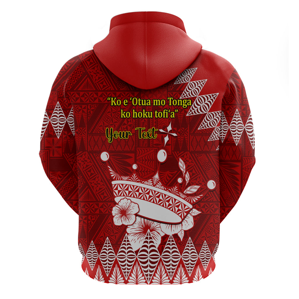 Personalised Tonga King Tupou I Day Hoodie Tongan Ngatu Pattern With Crown LT14 - Polynesian Pride