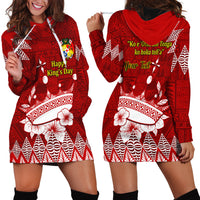 Personalised Tonga King Tupou I Day Hoodie Dress Tongan Ngatu Pattern With Crown LT14 - Polynesian Pride