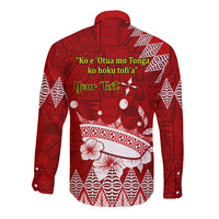 Personalised Tonga King Tupou I Day Long Sleeve Button Shirt Tongan Ngatu Pattern With Crown LT14 - Polynesian Pride