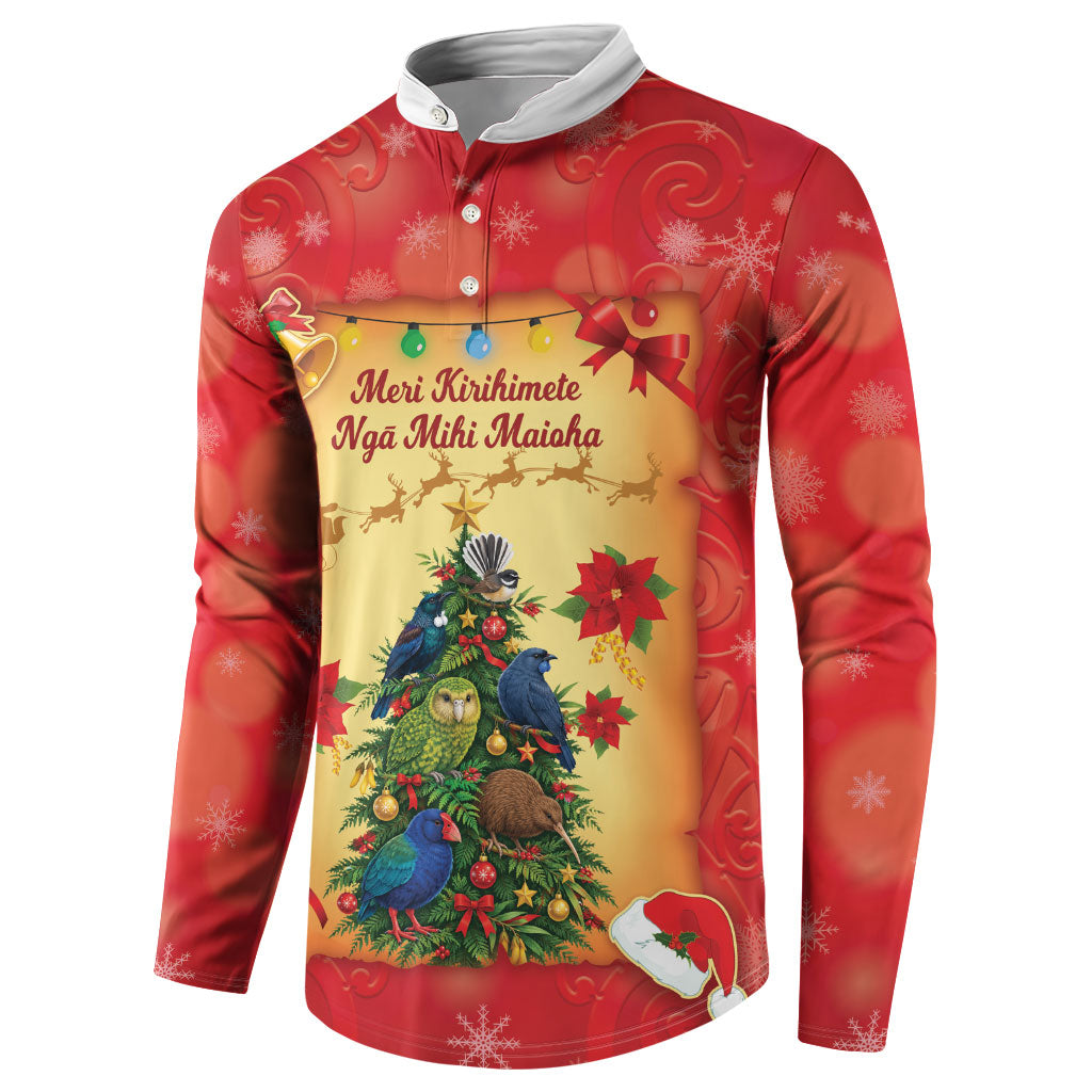 Personalised New Zealand Christmas Button Sweatshirt Meri Kirihimete NZ Xmas Tree Animals LT14 - Polynesian Pride