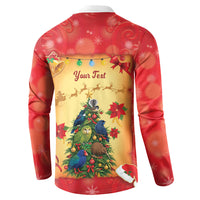 Personalised New Zealand Christmas Button Sweatshirt Meri Kirihimete NZ Xmas Tree Animals LT14 - Polynesian Pride