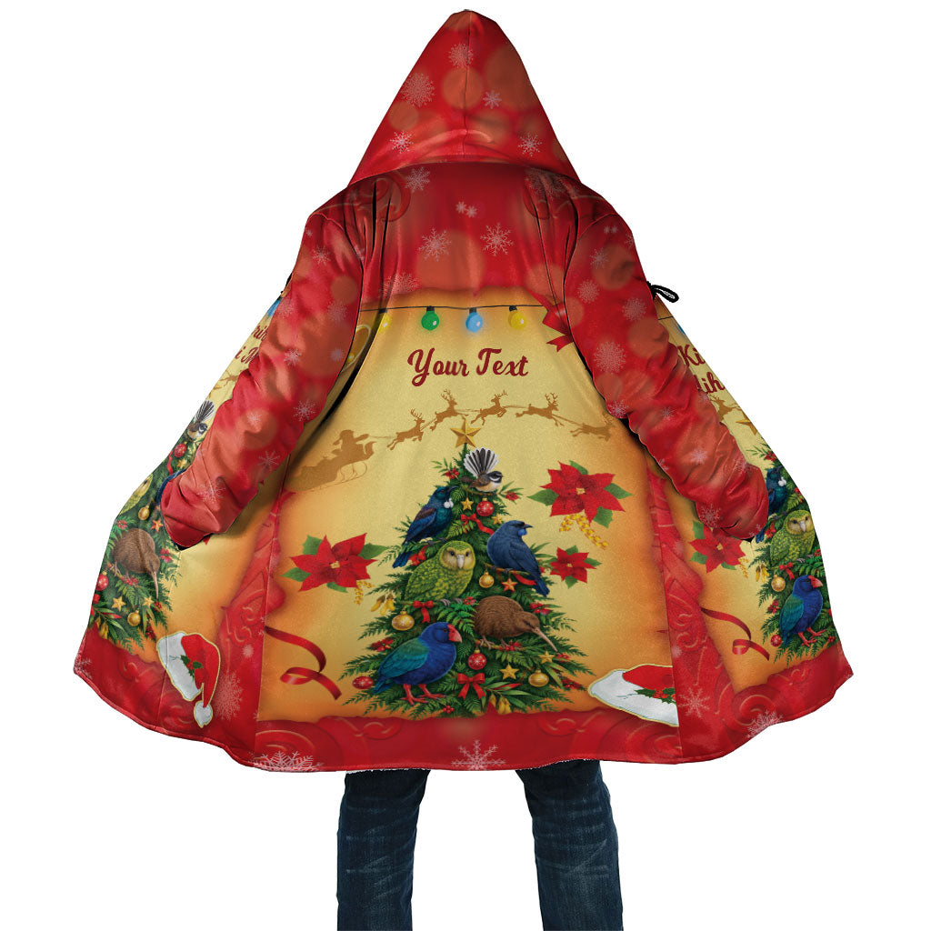 Personalised New Zealand Christmas Cloak Meri Kirihimete NZ Xmas Tree Animals LT14 Unisex Red - Polynesian Pride
