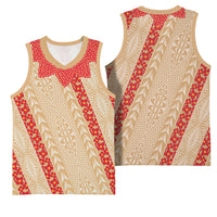 Malo e Lelei Tonga Basketball Jersey Heilala Lei Tongan Ngatu Pattern LT14 - Polynesian Pride