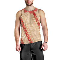 Malo e Lelei Tonga Men Tank Top Heilala Lei Tongan Ngatu Pattern LT14 - Polynesian Pride
