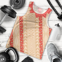 Malo e Lelei Tonga Men Tank Top Heilala Lei Tongan Ngatu Pattern LT14 - Polynesian Pride