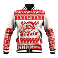 Red Mele Kalikimaka Hawaii Baseball Jacket Funny Ho Ho Ho Santa Shaka - Polynesian Pride