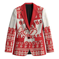 Red Mele Kalikimaka Hawaii Blazer Funny Ho Ho Ho Santa Shaka - Polynesian Pride
