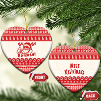 Red Mele Kalikimaka Hawaii Ceramic Ornament Funny Ho Ho Ho Santa Shaka - Polynesian Pride