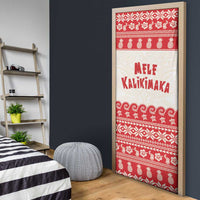 Red Mele Kalikimaka Hawaii Door Cover Funny Ho Ho Ho Santa Shaka - Polynesian Pride