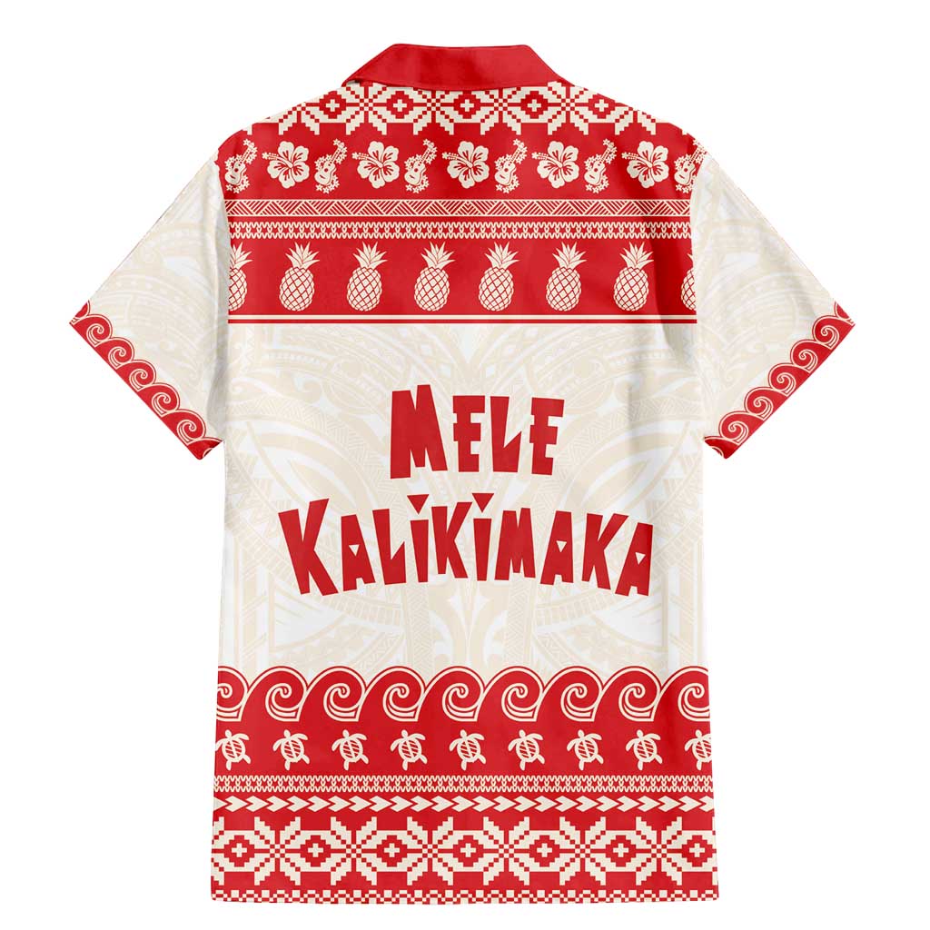 Red Mele Kalikimaka Hawaii Family Matching Mermaid Dress and Hawaiian Shirt Funny Ho Ho Ho Santa Shaka - Polynesian Pride