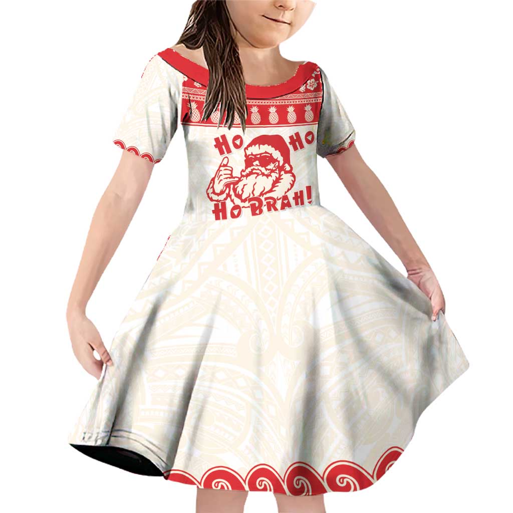 Red Mele Kalikimaka Hawaii Family Matching Off Shoulder Short Dress and Hawaiian Shirt Funny Ho Ho Ho Santa Shaka - Polynesian Pride