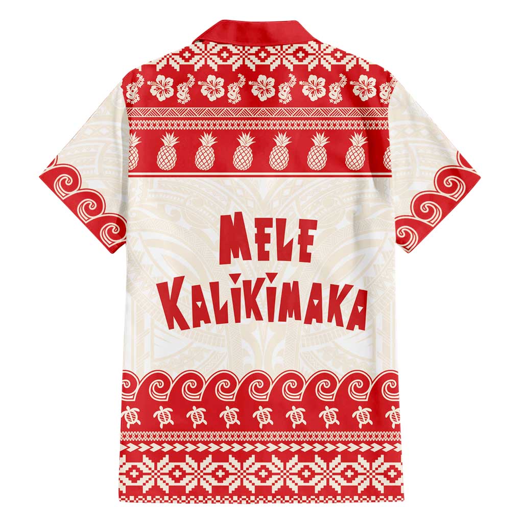 Red Mele Kalikimaka Hawaii Family Matching Puletasi and Hawaiian Shirt Funny Ho Ho Ho Santa Shaka LT14 - Polynesian Pride