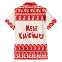 Red Mele Kalikimaka Hawaii Family Matching Puletasi and Hawaiian Shirt Funny Ho Ho Ho Santa Shaka LT14 - Polynesian Pride