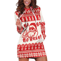 Red Mele Kalikimaka Hawaii Hoodie Dress Funny Ho Ho Ho Santa Shaka - Polynesian Pride
