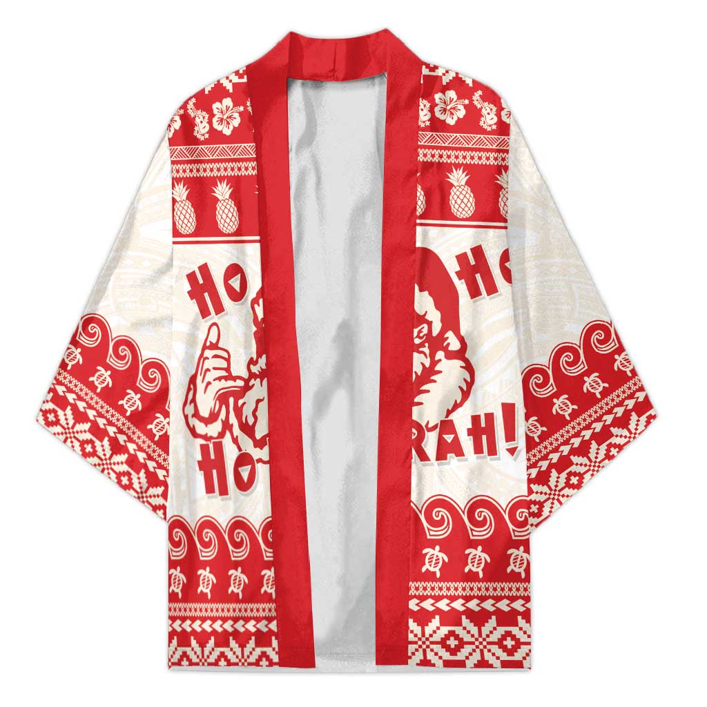 Red Mele Kalikimaka Hawaii Kimono Funny Ho Ho Ho Santa Shaka - Polynesian Pride