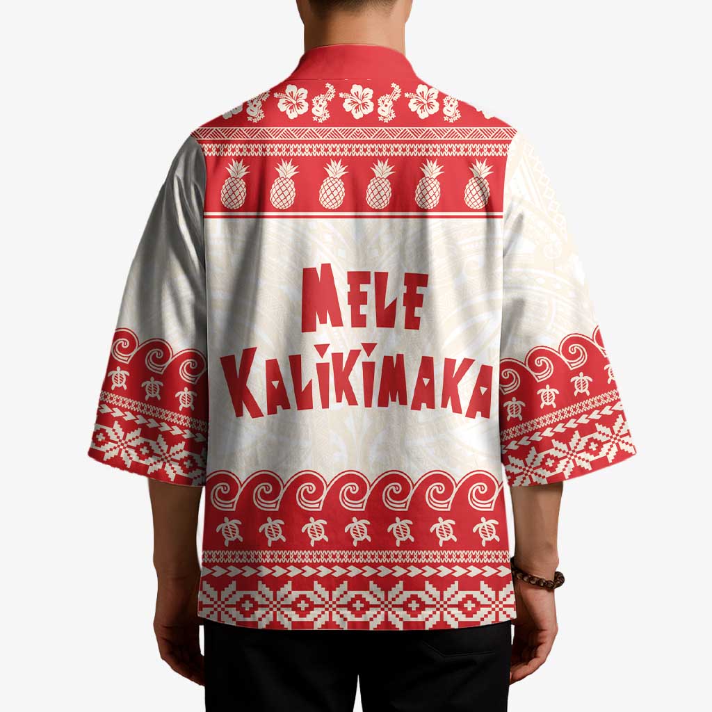 Red Mele Kalikimaka Hawaii Kimono Funny Ho Ho Ho Santa Shaka - Polynesian Pride