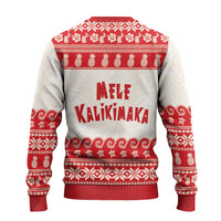 Red Mele Kalikimaka Hawaii Ugly Christmas Sweater Funny Ho Ho Ho Santa Shaka - Polynesian Pride