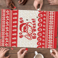 Red Mele Kalikimaka Hawaii Puzzle Funny Ho Ho Ho Santa Shaka - Polynesian Pride