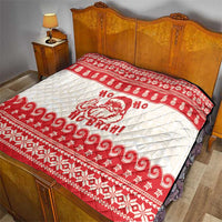 Red Mele Kalikimaka Hawaii Quilt Funny Ho Ho Ho Santa Shaka - Polynesian Pride
