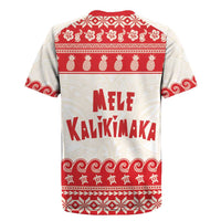 Red Mele Kalikimaka Hawaii Rugby Jersey Funny Ho Ho Ho Santa Shaka - Polynesian Pride