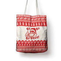 Red Mele Kalikimaka Hawaii Tote Bag Funny Ho Ho Ho Santa Shaka - Polynesian Pride
