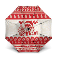 Red Mele Kalikimaka Hawaii Umbrella Funny Ho Ho Ho Santa Shaka - Polynesian Pride