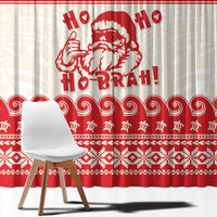 Red Mele Kalikimaka Hawaii Window Curtain Funny Ho Ho Ho Santa Shaka - Polynesian Pride