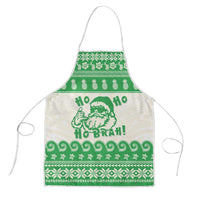 Green Mele Kalikimaka Hawaii Apron Funny Ho Ho Ho Santa Shaka - Polynesian Pride