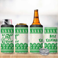 Green Mele Kalikimaka Hawaii 4 in 1 Can Cooler Tumbler Funny Ho Ho Ho Santa Shaka - Polynesian Pride