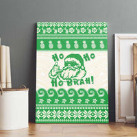 Green Mele Kalikimaka Hawaii Canvas Wall Art Funny Ho Ho Ho Santa Shaka - Polynesian Pride
