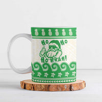 Green Mele Kalikimaka Hawaii Ceramic Mug Funny Ho Ho Ho Santa Shaka - Polynesian Pride