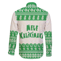 Green Mele Kalikimaka Hawaii Family Matching Off Shoulder Short Dress and Hawaiian Shirt Funny Ho Ho Ho Santa Shaka - Polynesian Pride