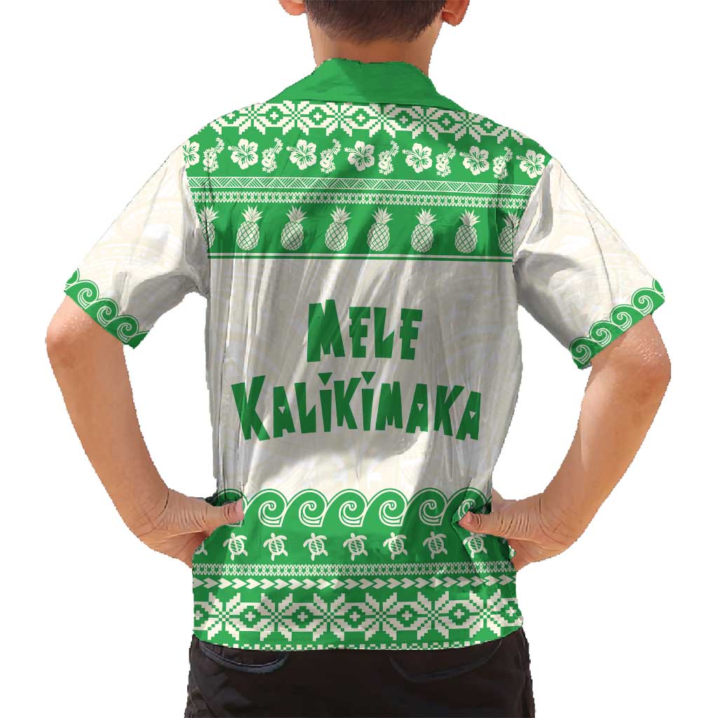Green Mele Kalikimaka Hawaii Family Matching Summer Maxi Dress and Hawaiian Shirt Funny Ho Ho Ho Santa Shaka - Polynesian Pride