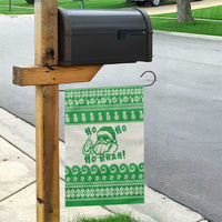 Green Mele Kalikimaka Hawaii Garden Flag Funny Ho Ho Ho Santa Shaka - Polynesian Pride