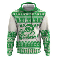 Green Mele Kalikimaka Hawaii Hoodie Funny Ho Ho Ho Santa Shaka - Polynesian Pride
