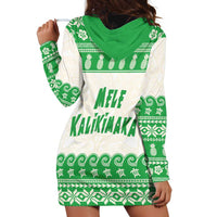 Green Mele Kalikimaka Hawaii Hoodie Dress Funny Ho Ho Ho Santa Shaka - Polynesian Pride