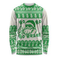 Green Mele Kalikimaka Hawaii Long Sleeve Shirt Funny Ho Ho Ho Santa Shaka - Polynesian Pride