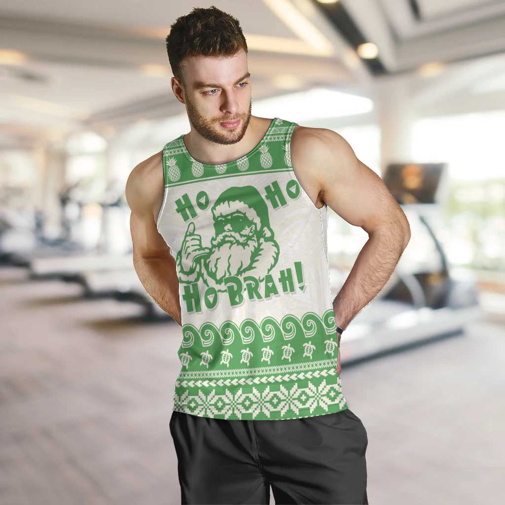 Green Mele Kalikimaka Hawaii Men Tank Top Funny Ho Ho Ho Santa Shaka - Polynesian Pride
