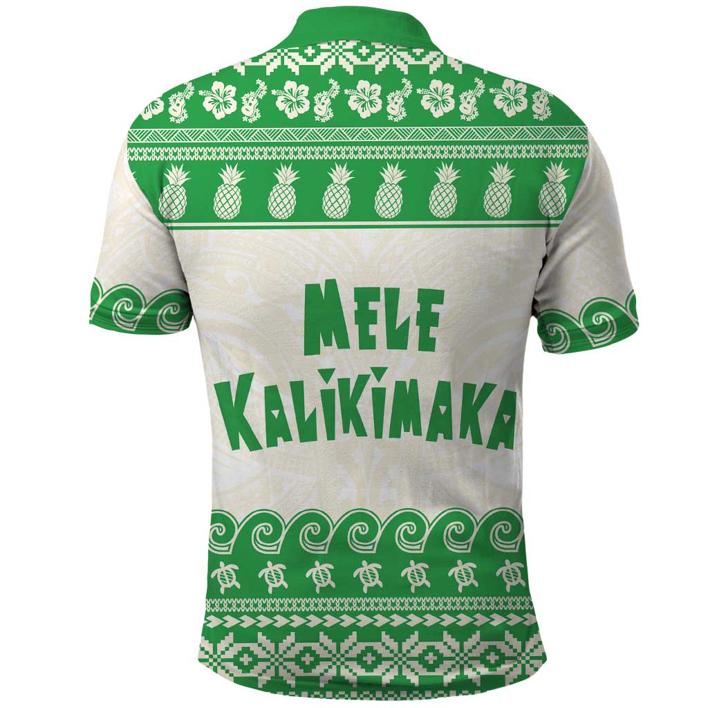 Green Mele Kalikimaka Hawaii Polo Shirt Funny Ho Ho Ho Santa Shaka - Polynesian Pride