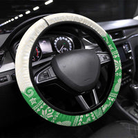 Green Mele Kalikimaka Hawaii Steering Wheel Cover Funny Ho Ho Ho Santa Shaka - Polynesian Pride