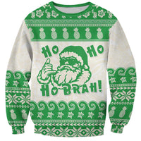 Green Mele Kalikimaka Hawaii Sweatshirt Funny Ho Ho Ho Santa Shaka - Polynesian Pride