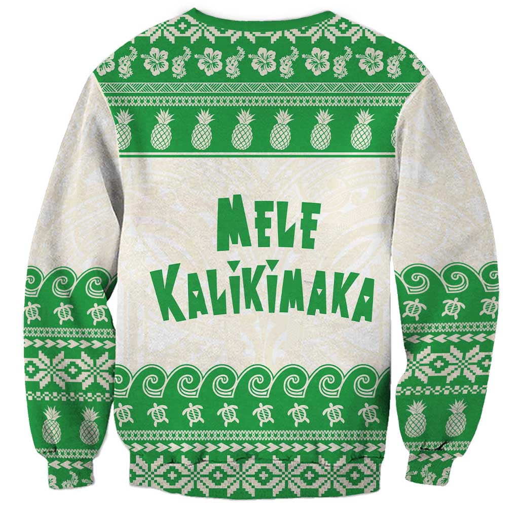 Green Mele Kalikimaka Hawaii Sweatshirt Funny Ho Ho Ho Santa Shaka - Polynesian Pride